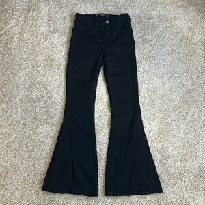 Black high rise flare jeans